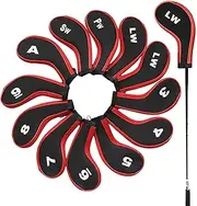 Iron Covers for Golf Clubs | 12X Golf Headcovers | Protective Guard All Weather Conditions with Number Alphabet Design for Driver Fairway