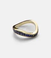 [Rainbow K] Rainbow K Wave 9kt gold ring with sapphires L 1/2 blue
