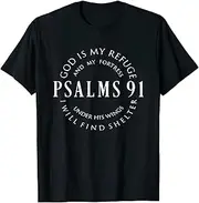 [keoStore] Christian Blessed Religious Hymn Christ Jesus Love Psalms 91 Unisex T-Shirt Men Women dad mom Son Daughter ds102 T-Shirt