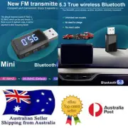 Car Bluetooth 5.3 FM02 Mini USB Transmitter Receiver with LED Display Handsfree