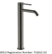 Abey POCO HIGH BASIN MIXER Pin Lever, WELS 4-Star 6.5L/Min GUN METAL 6B2-GM