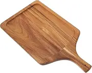 MOLUCKFU Vintage Steak Plate Paddle Serving Board for Pizza Snacks Kitchen Supply Present for Chefs Household Food Board with Handle