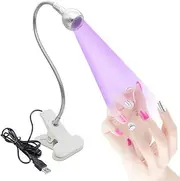 YIRCHSURE UV LED Nail Dryer for Nail Polish,Gooseneck Flash Cure Light for NailsSmall 3W LED UV Glue Ultraviolet Purple Light for Home DIY& Salon Manicure Decor Silver (Y-GZ01 Silver)
