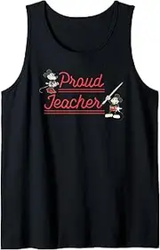 [Disney] Classic Mickey and Minnie Mouse Proud Teacher Retro Tank Top