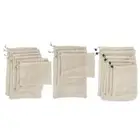 Cotton Mesh Vegetable Bags Produce Bag Zero-waste Storage Bag for Kitchen Fruit