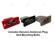 RED 50 Amp Anderson Plug flush Mount Cover bracket panel Inc bolts & Anderson