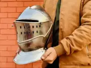 Medieval European Closed Helmet Knight Helmet Larp Fancy Armor Costume Dress