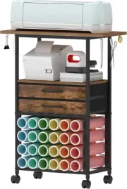 Organizer and Storage Stand Compatible with Cricut Machines,Rolling Storage Cart