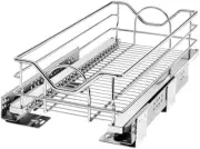 Rev-A-Shelf 5730-12 Modern 11-1/2"W Steel Frame Pull Out Base - Chrome