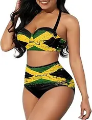 [Yewattles] Womens Bikini Two Piece Swimsuits Tummy Control Bathing Suits High Waisted Bikini Swimwear