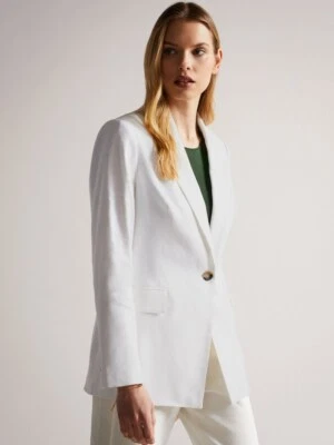 TED BAKER Stansie Linen Single Breasted Blazer size UK 12 RRP £250