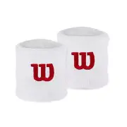 Wilson W Absorbent Squash Tennis Wristband Sweatband Twin Pack - White