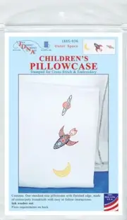 Jack Dempsey Children's Stamped Pillowcase W/Perle Edge-Outer Space 1605 936