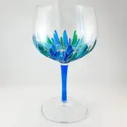 Blue Stem Incanto SD Large Venetian Wine/Gin Glass Handmade Italy Murano Glass