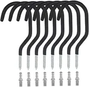 LIFKICH 8Pcs Heavy Duty Bicycle Wall Mount Hooks Space Saving Bike Hangers for Garage Storage Durable Bicycle Storage Rack Non Slip Coating Fits Road Bikes