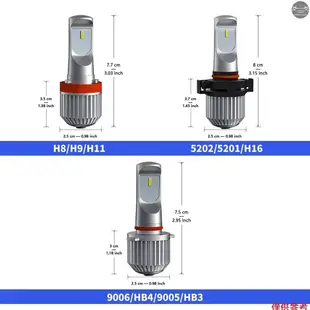 2 件裝汽車 LED 霧燈燈泡 9006/HB4/9005/HB3 霧燈聚光燈防水 6000K 80W 12000LM