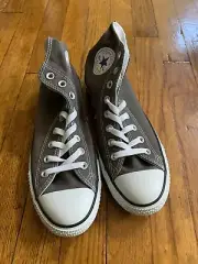 CONVERSE All Star Hi Top Charcoal Gray Canvas Shoes Men 7.5 Women 9.5.