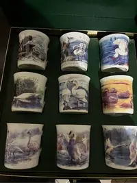 在飛比找Yahoo!奇摩拍賣優惠-世界天鵝藝術骨磁杯組（原畫由楊恩生大師繪製，華新麗華股份有限