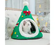 Pet Chirstmas Tree Cat House Beds - Red Green Portalbe Indoor Pet Tent for Kittens Cats Cave Nest$Cat Bed House