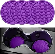 SINGARO Car Cup Coaster, 4PCS Universal Non-Slip Cup Holders Embedded in Ornaments Coaster, Car Interior Accessories, Purple