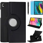 Case for Samsung Galaxy Tab S6 Lite 10.4 2020 (SM-P610 SM-P615), 360 Degree Rotating Stand Case Smart Protective Cover, Bonus Stylus Pen,Screen Film (Black)