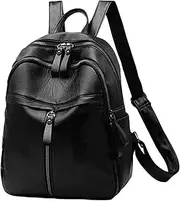[KUYYFDS] Leather Backpack Large Capacity Multi Pocket Backpack Waterproof Backpack with Adjustable Strap Travel Backpack Unisex College School Bag