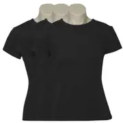 3x Womens Plain Ladies T SHIRT 100% COTTON Basic Tee Casual Top Size 6-24 BULK