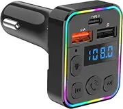 Radio Transmitter for Car,Wireless FM Transmitter - Double USB with Type-C Port Receiver Plug-and-Play for Truck Radio Conversion RV Audio Driver Road Trips Music