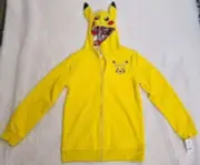 Pokémon Unisex Full Zip Up Pikachu Hoodie Boy's Size Large