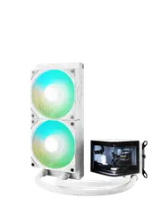 TRYX PANORAMA ARGB 240mm L-SHAPED AMOLED SCREEN White Liquid Cooler