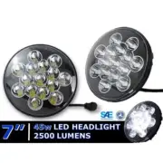 7" Black 45w LED Light Bulbs Sealed Beam Headlamp Headlight Pair For 97-17 Jeep (for: Jeep)