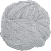 uxcell Wool Roving Yarn, 100G/3.53OZ Soft Felting Wool Pure Chunky Roving Yarn Bulk for Needle Felting Knitting Blanket Spinning Weaving DIY Craft, Gray