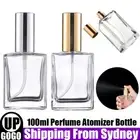100ML Refillable Perfume Atomizer Empty Flat Glass Spray Bottle Containers New