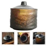 Ceramic Seasoning Jar Condiment Pot with Lid Simple Design Holder