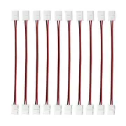 10PCS 2 Pin Single Color Solderless LED Light Strip Wire Tape Connectors for 8mm /10 mm Wide Flexible LED Strip Lights