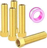 GASHER 5PCS 100mm Extension Brass Pipe Fitting, 1/2" Female to 1/2" Male Pipe Hex Bushing Adapter Converter Adapter