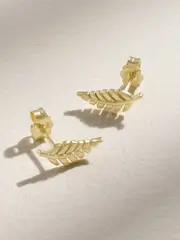 [Jennifer Meyer] Jennifer Meyer - Mini Leaf 18-karat Gold Earrings - One size One size Gold