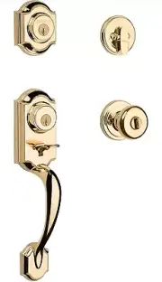 Kwikset 95530-018 Montara Single Cylinder Handleset with Juno Knob - Gold