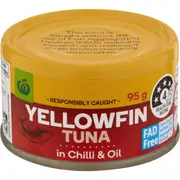 Woolworths Yellowfin Tuna In Chilli & Oil 95g