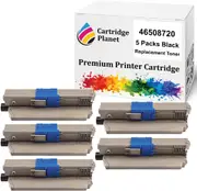 5 Pack Black Compatible Toner Cartridge for OKI 46508720 (3,500 Pages) for OKI C332 C332dn MC363 MC363dn MC363dnw