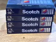 (4) Scotch CX/90 135m Audio Cassette Tape Normal Bias New and Sealed