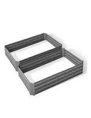 Green Fingers 2x Garden Bed 120x90cm Planter Box Raised Container Galvanised Herb