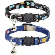 Cat Collar, 2 Pack Breakaway Collar with Bells, Safety Buckle Kitten Collars ...