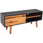 Solid Wood TV Stand Unit 2 Shelves Storage Compartment Entertainment Cabinet