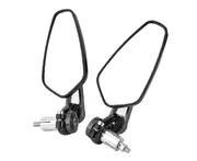 Universal Motorcycle Bike Bar End Rear Side View Mirrors Cafe Racer Black 7/8