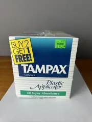 Vintage 1995 Tampax Plastic Applicator 60 Tampons Prop Movie New Sealed