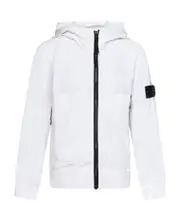 logo-patch sleeve jacket 8Y white