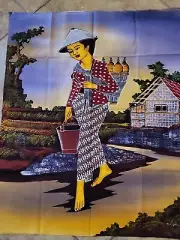 Philip hand Batik Keris Kerunia fabric panel art. 29×35 inches