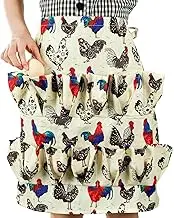 Homaisson Egg Apron, 15 Pockets Durable Canvas Egg Collecting Holding Apron Egg Gathering Apron for Chicken Duck Goose Eggs