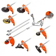 MTM 62cc 7in1 Brush Cutter Garden Multi-Tool , Pole Hedge & Line Trimmer, Bullhorn Handle, 12" Tree Trimming Pruning